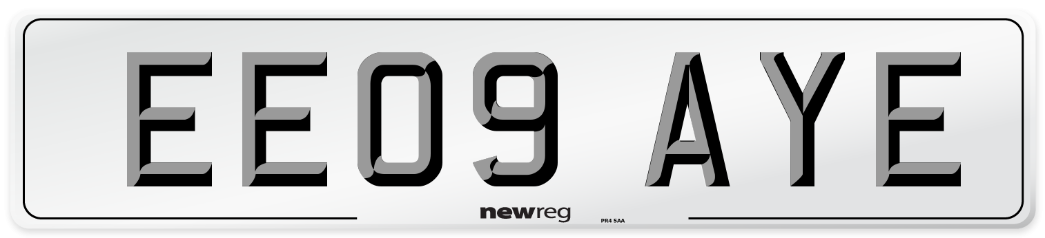 EE09 AYE Number Plate from New Reg